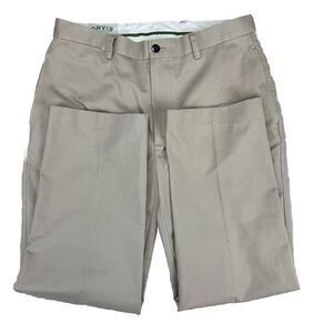 Orvis Mens Sz 34x30 Flat Front Straight Leg Chino Pants Casual Cotton Khaki